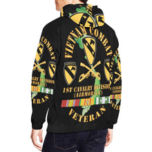 Load image into Gallery viewer, Men's All Over Print Hoodie (USA Size) (Model H13) - Vietnam Combat Veteran w 1st Cav DUI X 300