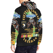 Load image into Gallery viewer, Men's All Over Print Hoodie (USA Size) (Model H13) - Vietnam Combat Vet - L Co 75th Infantry (Ranger) - 101st Airborne Div SSI