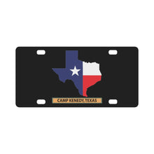 Load image into Gallery viewer, Texas Map Overprint with Texas State Flag - Camp Kenedy, Texas X 300 Classic License Plate