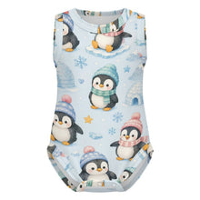 Load image into Gallery viewer, 200gsm Baby Sleeveless Romper(All-Over Printing) - Penguin Winter Wonderland