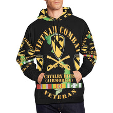 Load image into Gallery viewer, Men's All Over Print Hoodie (USA Size) (Model H13) - Vietnam Combat Veteran w 1st Cav DUI X 300