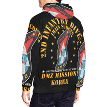 Load image into Gallery viewer, Men's All Over Print Hoodie (USA Size) (Model H13) - 2nd Infantry Division - ImJin Scout -DMZ Missions