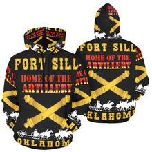 Load image into Gallery viewer, Men's All Over Print Hoodie (USA Size) (Model H13) - Army - Fort SIll, Home of Artillery w Cassion - Gold