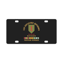 Load image into Gallery viewer, SSI - 1st Infantry Division - Big Red One - Vietnam Veteran w VN SVC Bar X 300 Classic License Plate