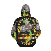 Load image into Gallery viewer, Men's All Over Print Hoodie (USA Size) (Model H13) - Vietnam Combat Cavalry Veteran w 1st Cav Div SSI Big Helo