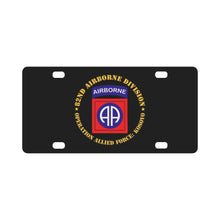 Load image into Gallery viewer, Army - 82nd Airborne Division - Operation Allied Force - Kosovo Classic License Plate