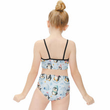 Load image into Gallery viewer, Two-Piece Swimwear for Girls(All-Over Printing) - Penguin Winter Wonderland