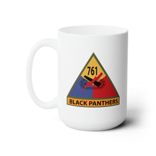Load image into Gallery viewer, White Ceramic Mug 15oz - Army - 761st Tank Battalion SSI w Name Tape