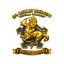Load image into Gallery viewer, Kiss-Cut Stickers - 9th Cavalry Regiment - BUffalo Soldiers - DUI - We Can, We Will 3D Enhanced