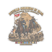Load image into Gallery viewer, Kiss-Cut Stickers - Army - Buffalo Soldiers in Iraq - OIF - Cavalrymen at War w IRAQ SVC - 3D - Enhanced
