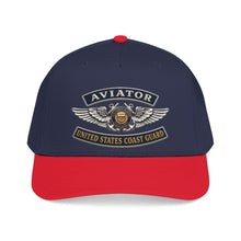 Load image into Gallery viewer, Mid Profile Baseball Cap - USCG - Aviator Badge - Auxiliary w txt - 3D - Enhanced