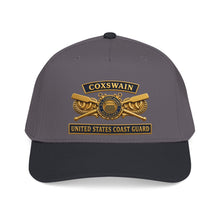 Load image into Gallery viewer, Mid Profile Baseball Cap - USCG - Coxswain - Auxiliary w txt - 3D - Enhanced