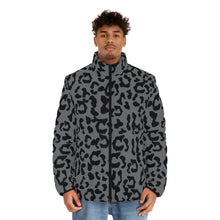 Load image into Gallery viewer, Men's Puffer Jacket (AOP) - Leopard Camouflage - Battleship Color
