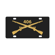 Load image into Gallery viewer, Army - 406th Infantry Regiment w Branch wo Txt X 300 Classic License Plate
