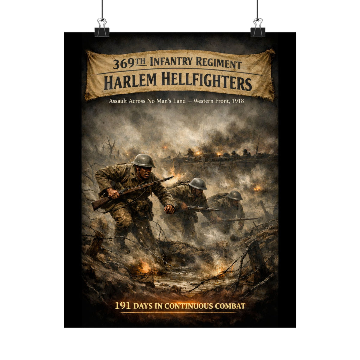 369th Infantry Regiment WWI Poster - No Man's Land Assault - Museum ...