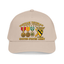 Load image into Gallery viewer, Mid Profile Baseball Cap - Army - Vietnam Vet - w Medals - VN - 1st Cav Division - 3D - Enhanced