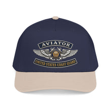 Load image into Gallery viewer, Mid Profile Baseball Cap - USCG - Aviator Badge - Auxiliary w txt - 3D - Enhanced
