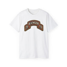 Load image into Gallery viewer, Unisex Ultra Cotton Tee - Army - 75th Ranger Regiment - STB - Ranger Scroll - 3D - Enhanced
