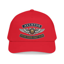 Load image into Gallery viewer, Mid Profile Baseball Cap - USCG - Aviator Badge - Auxiliary w txt - 3D - Enhanced