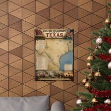 Load image into Gallery viewer, Civil War Engagements in Texas Matte Poster (1861–1865) — “Few Are Remembered, All Are Honored” Historical Map Print