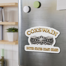 Load image into Gallery viewer, Die-Cut Magnet - USCG - Coxswain w txt - Gold - 3D - Enhanced