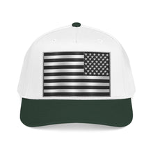 Load image into Gallery viewer, Mid Profile Baseball Cap - Flag - United States - Black and White - 3D - Enhanced