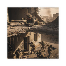 Load image into Gallery viewer, Indoor and Outdoor Silk Posters - Marine Sniper Providing Overwatch for Breach Team