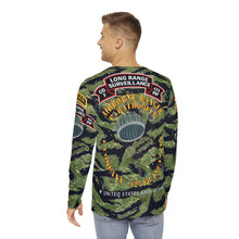 Load image into Gallery viewer, Men's Long Sleeve Shirt (AOP) - F Company, 425th Long Range Surveillance (RANGER) - Military Tiger Stripe Jungle Camouflage Shirt