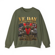 Load image into Gallery viewer, Crewneck Sweatshirt - Army - VE Day - Victory in Europe Day - End of WWII - 3D - Enhanced