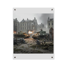 Load image into Gallery viewer, Acrylic Wall Art Panel - US Tank Destroyer - M10 Wolverine Battles a German Panzer Tank