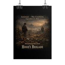 Load image into Gallery viewer, Rolled Posters - 1st Texas Infantry in the cornfield - The Cornfield at Antietam, 1862 - Back