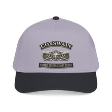 Load image into Gallery viewer, Mid Profile Baseball Cap - USCG - Coxswain w txt - Silver - 3D - Enhanced