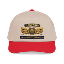 Load image into Gallery viewer, Mid Profile Baseball Cap - USCG - Coxswain - Auxiliary w txt - 3D - Enhanced