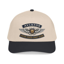 Load image into Gallery viewer, Mid Profile Baseball Cap - USCG - Aviator Badge - Auxiliary w txt - 3D - Enhanced