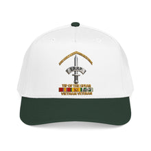 Load image into Gallery viewer, Mid Profile Baseball Cap - Army - Badge - LRRP - Tip of the Spear - Vietnam Vet w SVC - 3D - Enhanced