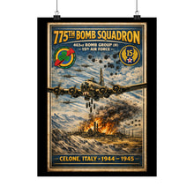 Load image into Gallery viewer, 775th Bomb Squadron Matte Poster — Celone Italy 1944–1945 Vintage WWII Aviation Print - Celone Airfield