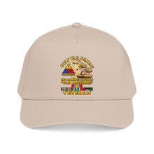 Load image into Gallery viewer, Mid Profile Baseball Cap - Army - Gulf War Combat - 1st Armored Divi - Old Ironsides - Veteran - Map w GULF SVC - 3D - Enhanced