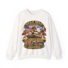 Load image into Gallery viewer, Crewneck Sweatshirt - Army - Desert Storm - 2nd Armored Div - Combat Vereran Veteran w GULF SVC - 3D - Enhanced