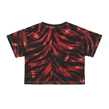 Load image into Gallery viewer, All-Over Print Beach & Festival Crop Tee - Bold zebra stripe in fiery red