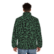 Load image into Gallery viewer, Men's Puffer Jacket (AOP) - Leopard Camouflage - Green-Black