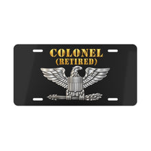 Load image into Gallery viewer, License Plate - Colonel - Retired - 3D - Enhanced