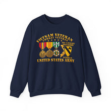 Load image into Gallery viewer, Crewneck Sweatshirt - Army - Vietnam Vet - w Medals - VN - 1st Cav Division - 3D - Enhanced