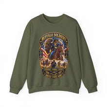 Load image into Gallery viewer, Crewneck Sweatshirt - Overall Buffalo Soldiers Tribute - 3D - Enhanced
