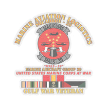 Load image into Gallery viewer, Kiss-Cut Stickers - USMC - Marine Aviation Logistics Squadron 39 - MALS 39 - Magicians - Gulf War Vet w SVC