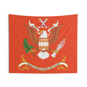 Indoor Wall Tapestries - 26th Signal Battalion - WEATHER OR NOT, Battalion Colors Tapestry