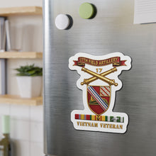 Load image into Gallery viewer, Die-Cut Magnet - Army - 17th Field Artillery w Br - Ribbon, Vietnam Veteran w VN SVC - 3D - Enhanced