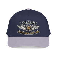Load image into Gallery viewer, Mid Profile Baseball Cap - USCG - Aviator Badge - Auxiliary w txt - 3D - Enhanced