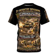 Load image into Gallery viewer, 1st Infantry Division Desert Storm All-Over Print Tee — Breaching Iraqi Defensive Lines