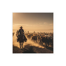 Load image into Gallery viewer, Indoor and Outdoor Silk Posters - Dirty, dusty cattle drive in the Old West