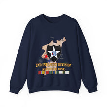 Load image into Gallery viewer, Crewneck Sweatshirt - Army - Korea Map - 2nd Infantry Div - Second to None w SVC X 300